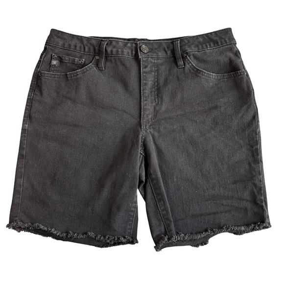Seven7 Relaxed Bermuda Black Denim Shorts Size 10 - Picture 1 of 9